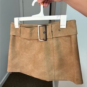 Marshall Tan Mini Skirt with Buckle